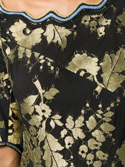 Shop Peter Pilotto Asymmetric Foil Print Dress - Black