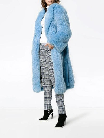 Shop Saks Potts Blue Lake Belted Long Fur Coat