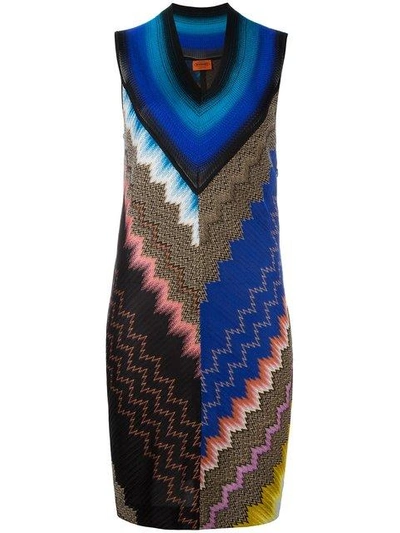 Shop Missoni V-neck Knitted Dress - Blue