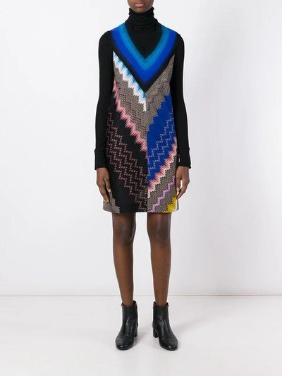 Shop Missoni V-neck Knitted Dress - Blue