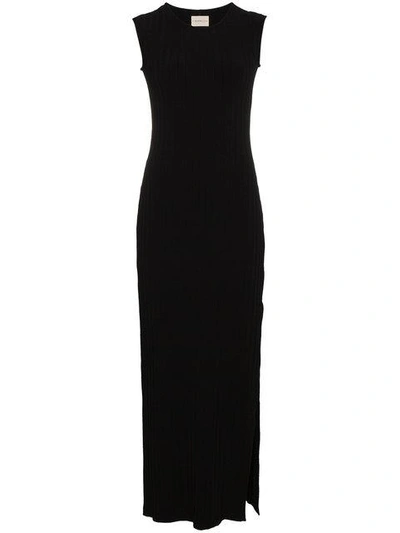 Shop Simon Miller Tali Sleeveless Ribbed Maxi Dress In Black