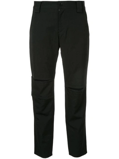 Shop Yohji Yamamoto Slit Detail Cropped Trousers In Black