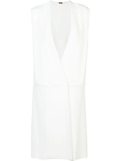 Shop Adam Lippes Sleeveless Wrap Dress In White