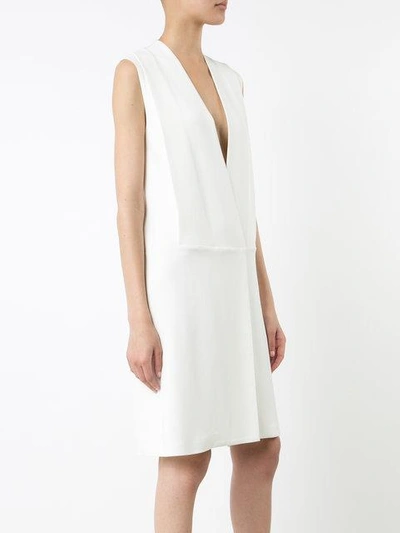 Shop Adam Lippes Sleeveless Wrap Dress In White