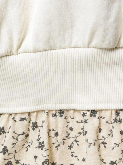 Shop Aalto Layered Floral Sweatshirt - Neutrals In Nude & Neutrals