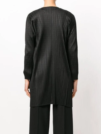 Shop Issey Miyake Pleated Fitted Cardigan In Black