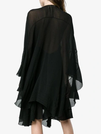 Shop Chloé Silk V Neck Flare Dress - Black