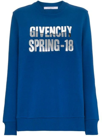Shop Givenchy Metallic Logo Sweatshirt
