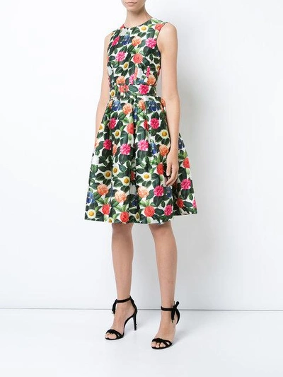 Shop Oscar De La Renta Sleeveless Floral Dress