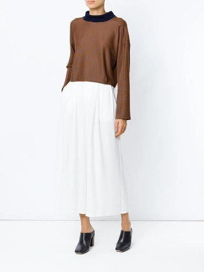Shop Alcaçuz Pleated Cropped Trousers In White