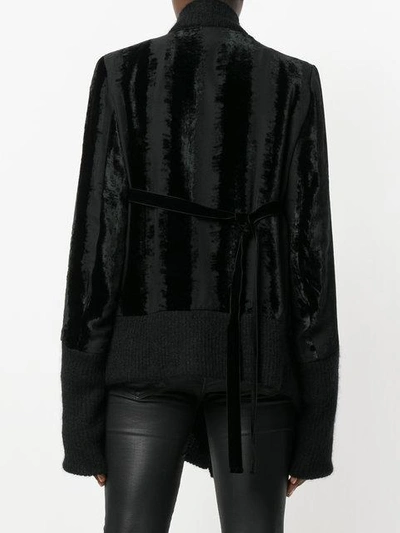 Shop Ann Demeulemeester Asymmetric Velvet Jacket - Black
