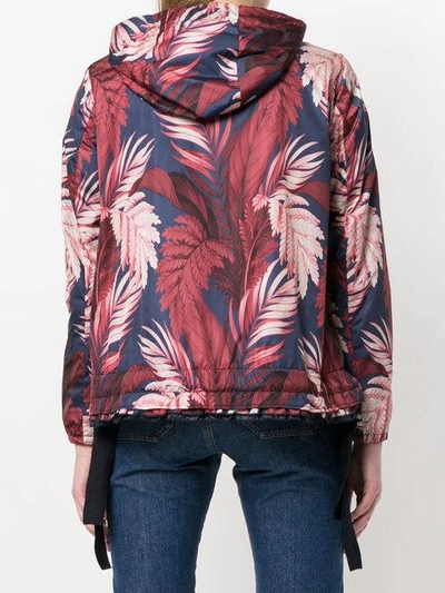 Shop Moncler Foliage Print Hooded Jacket In Multicolour
