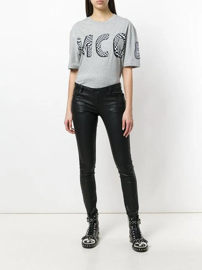 Shop Mcq By Alexander Mcqueen Check Logo Print T In Grey