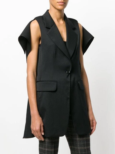 Shop Mm6 Maison Margiela Sleeveless Blazer With Cutouts In Black