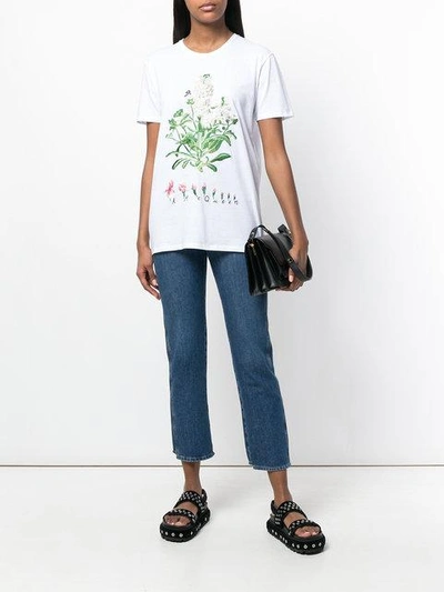 Shop Alexander Mcqueen Flower Embroidered T-shirt - White