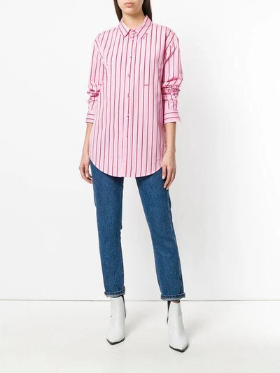 Shop Off-white Striped Shirt - Pink