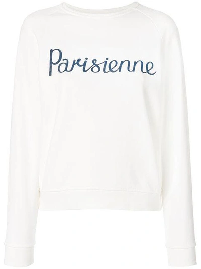 Shop Maison Kitsuné Parisienne Sweatshirt - White