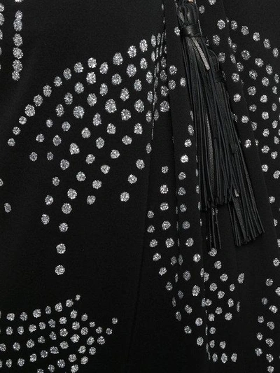 metallic embroidered dress