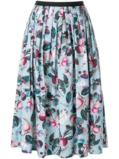 Shop Antonio Marras Pleated Floral Skirt