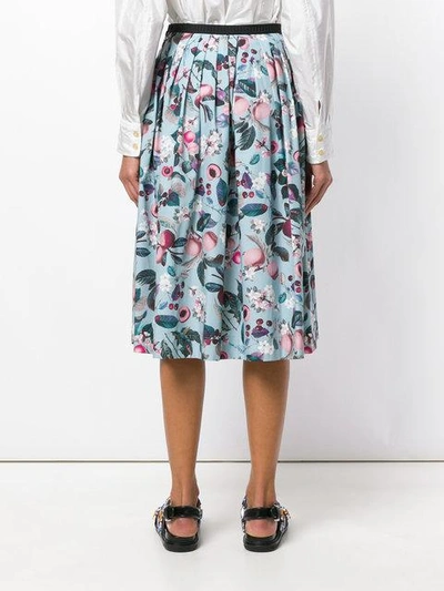 Shop Antonio Marras Pleated Floral Skirt