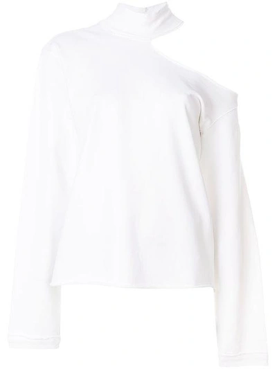 Shop Rta Cold Shoulder Sweatshirt - White