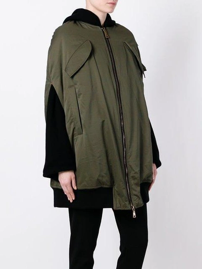 Shop Erika Cavallini Oversized Sleeveless Bomber Jacket - Green