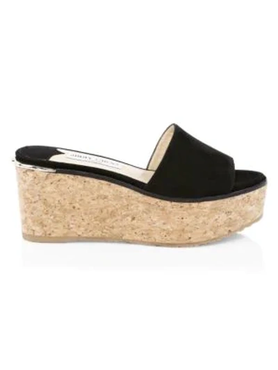 Shop Jimmy Choo Deedee Suede Platform Mules In Black