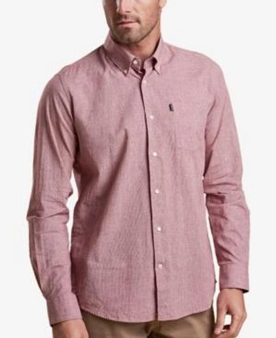 Shop Barbour Men's Austin Tailored-fit Red Micro-houndstooth Pocket Shirt