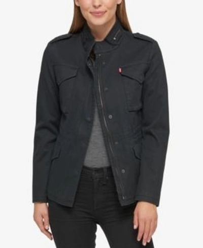 Shop Levi's Cotton Utility Jacket In Black