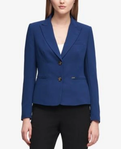 Shop Dkny Two-button Blazer, Created For Macy's In Blue