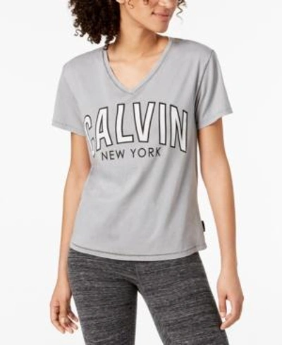 Shop Calvin Klein Jeans Est.1978 Cotton Logo T-shirt In Pure Gray