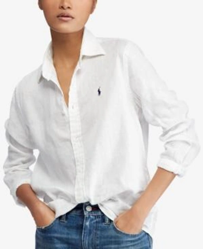 Polo Ralph Lauren Relaxed Linen Shirt In White | ModeSens