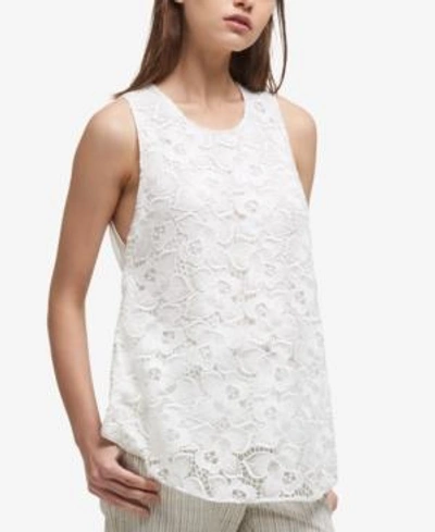 Shop Dkny Lace Top, Created For Macy's In White