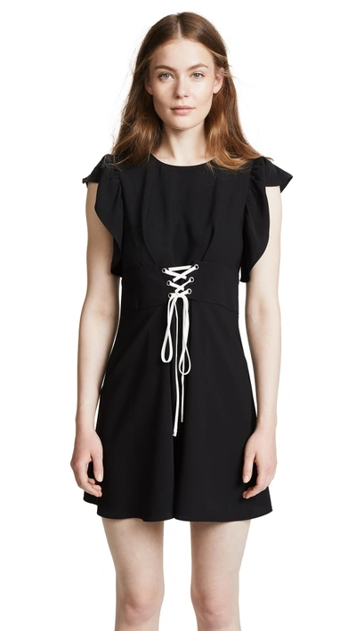 Shop Amanda Uprichard Corset Dress In Black With White Ties
