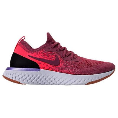 Shop Nike Women's Epic React Flyknit Running Shoes, Red