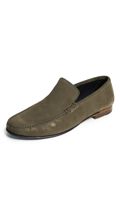 Shop Loake L1 Nicholson Loafers In Olive