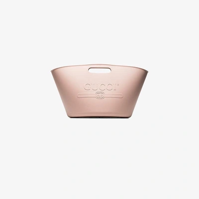 Shop Gucci Pink Embossed Rubber Beach Bag