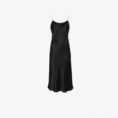 Shop Michael Lo Sordo Silk Chain Strap Slip Dress In Black