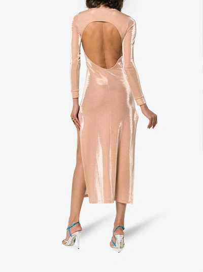 Shop Michael Lo Sordo Open Back Stretch Jersey Dress In Nude&neutrals