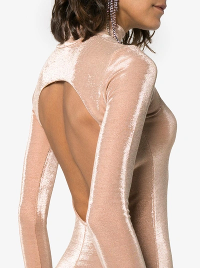Shop Michael Lo Sordo Open Back Stretch Jersey Dress In Nude&neutrals