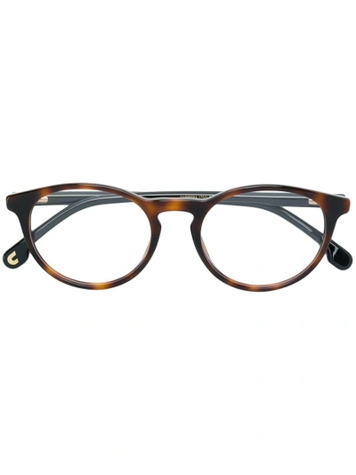 Shop Carrera Tortoiseshell Round Glasses In Brown