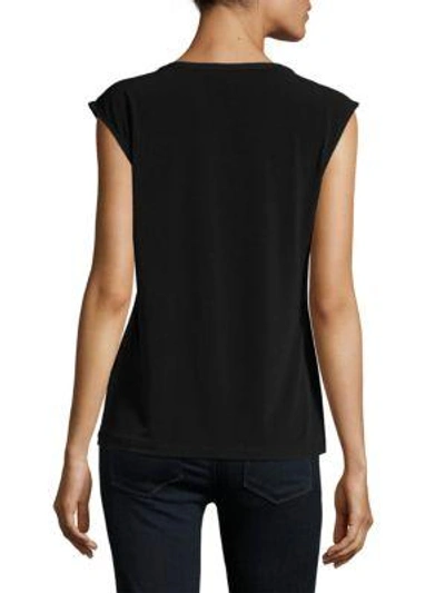 Shop Calvin Klein Faux Leather-accented Top In Black
