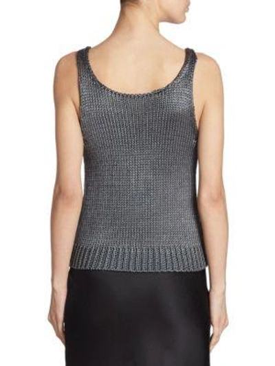 Shop Vince Silk Crop Tank Top In Smoke