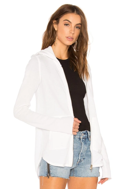 Shop Atm Anthony Thomas Melillo French Terry Zip Up Hoodie In White
