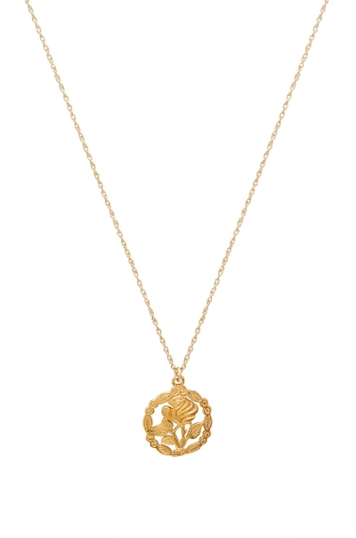 Shop Natalie B Jewelry Rose Necklace In Metallic Gold