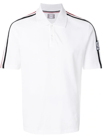 Shop Moncler Stripe Trim Polo Shirt