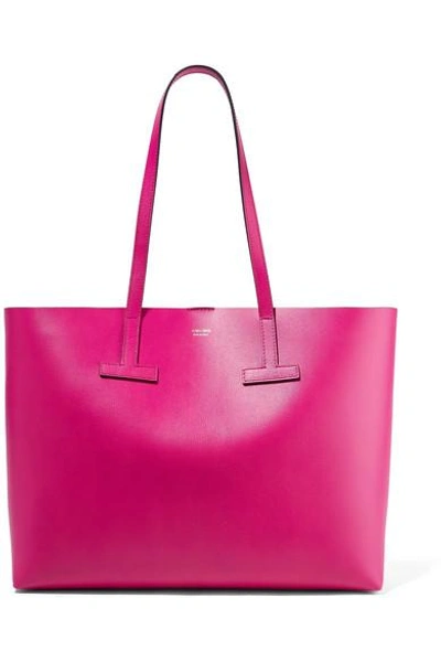 Shop Tom Ford T Medium Textured-leather Tote