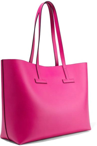 Shop Tom Ford T Medium Textured-leather Tote