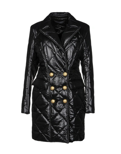 Shop Balmain Double Breasted Pea Coat In Black