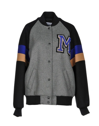 Shop Msgm Bomber In Grey